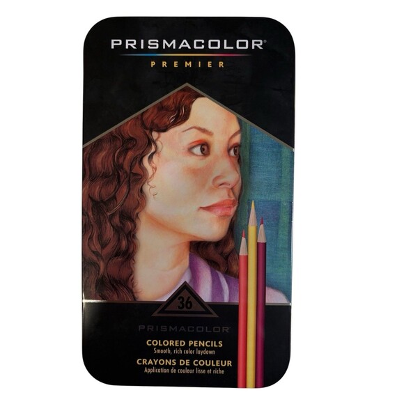 Prismacolor Premier Colored Pencils 36ct Storage Tin Plus 3 Metal Sharpeners - Picture 6 of 11